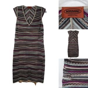 Missoni Dress Knit Patterned Chevron Women’s XS Dress Cap Sleeve (Retail $500+)